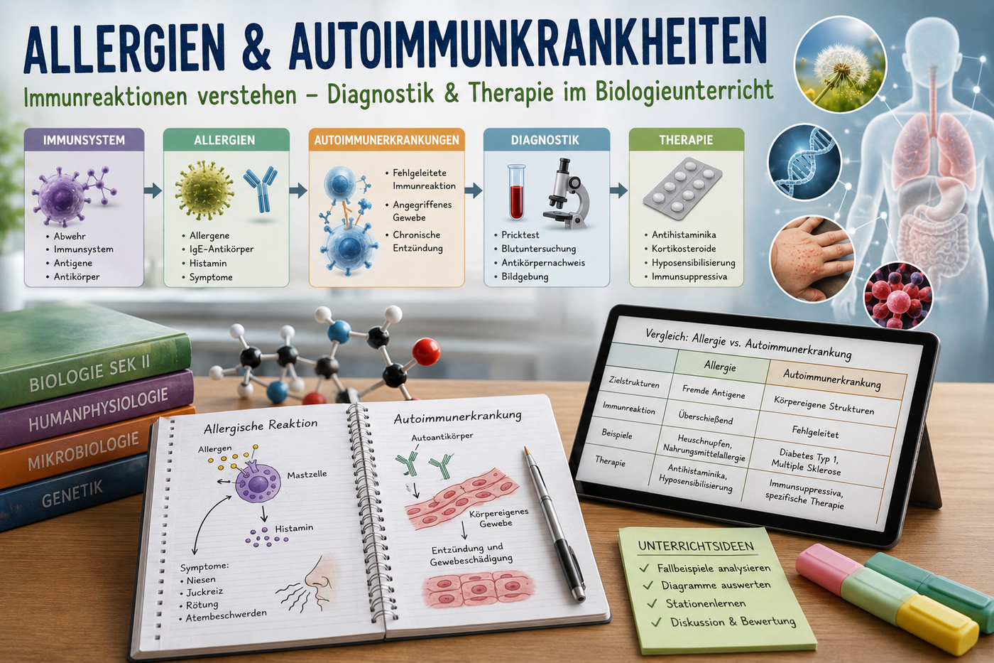 Allergien und Autoimmunerkrankungen im Biologieunterricht verständlich behandeln