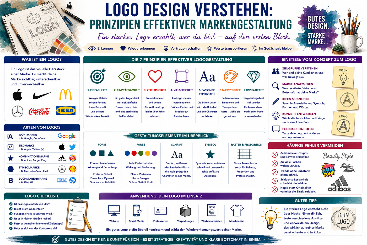 Logo-Design verstehen: Prinzipien effektiver Markengestaltung