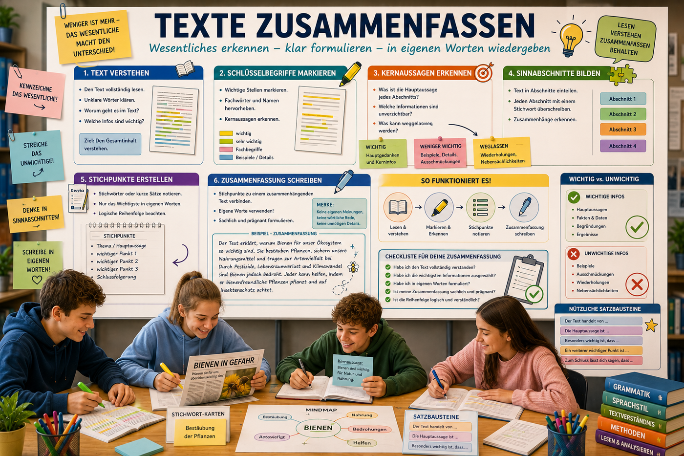 Texte zusammenfassen Unterricht Sek I