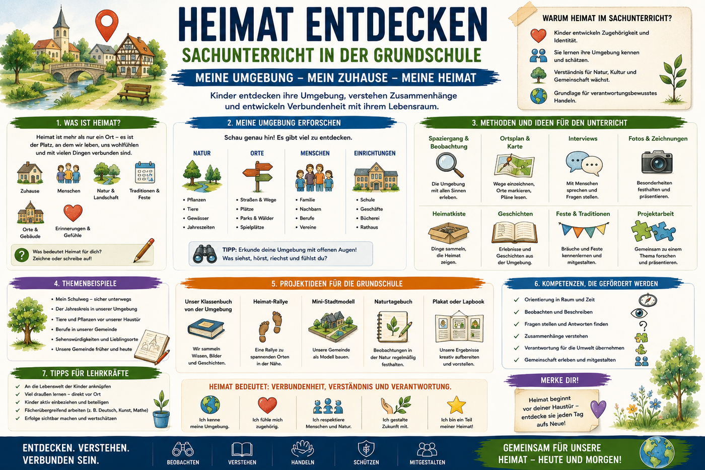 Heimat im Sachunterricht Infografik zu Umgebung Orientierung Gemeinde Grundschule Sachunterricht und Unterrichtsmaterial
