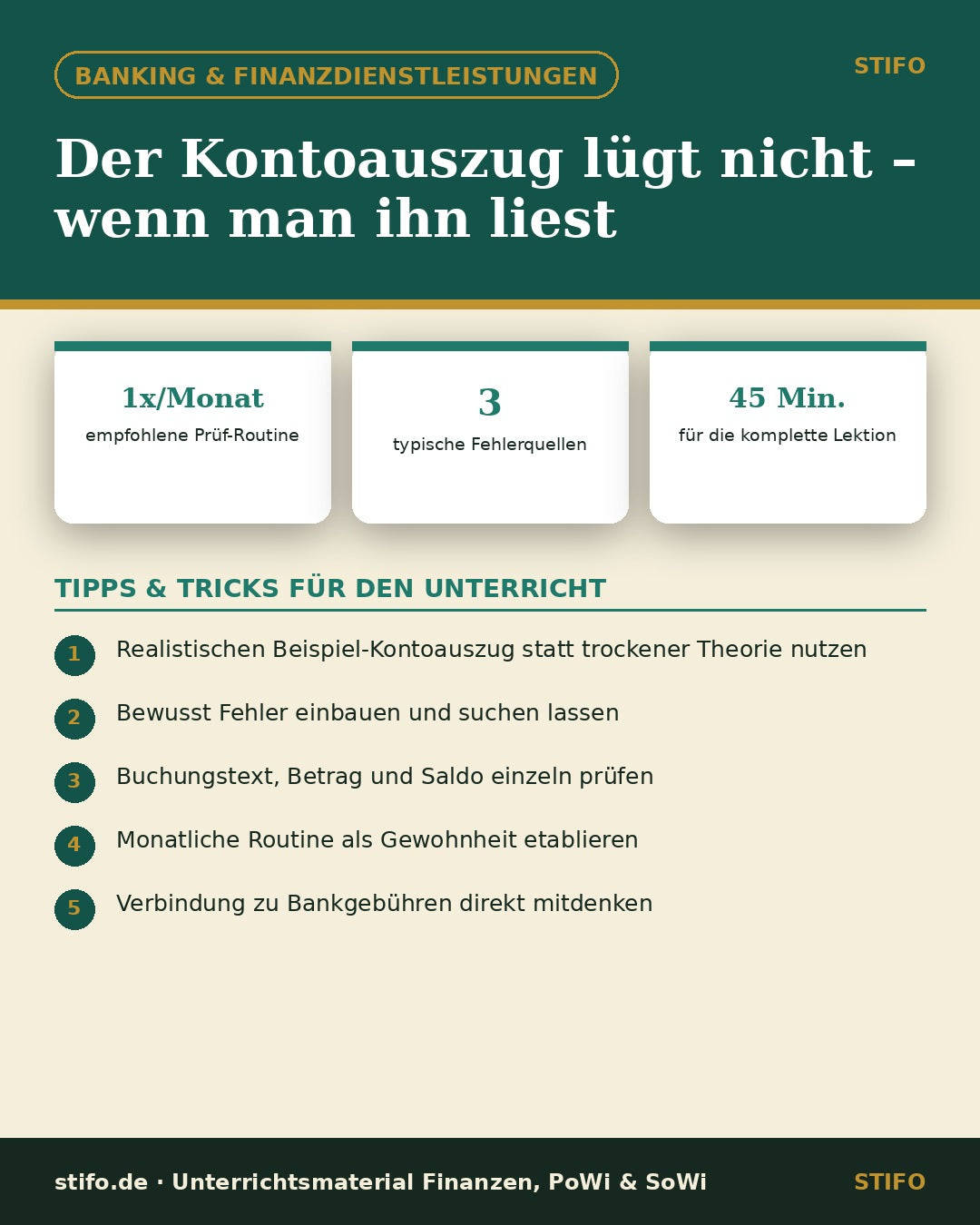 Der Kontoauszug lügt nicht – wenn man ihn liest