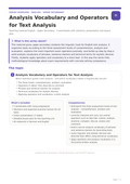 Analysewortschatz und Operatoren für die Textanalyse | Englisch Unterrichtsmaterial Oberstufe (Sek II)