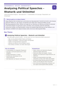 Analysing Political Speeches – Rhetorik und Stilmittel | Englisch Unterrichtsmaterial Oberstufe (Sek II)