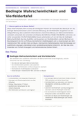 Bedingte Wahrscheinlichkeit und Vierfeldertafel | Unterrichtsmaterial Mathematik Oberstufe (Sek II)