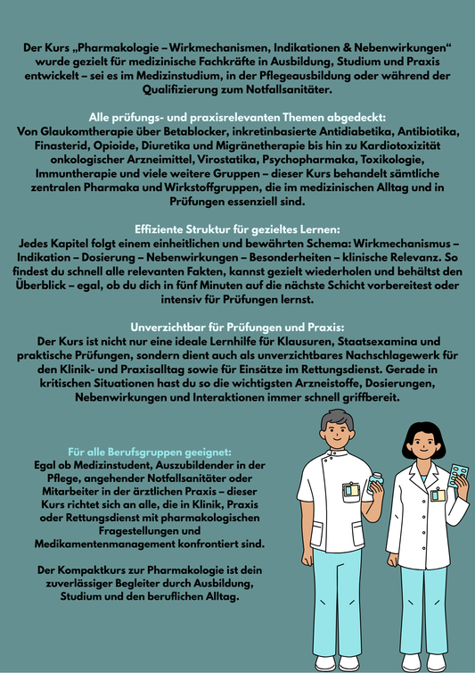 Pharmakologie – Kompaktkurs: Wirkmechanismen, Indikationen & Nebenwirkungen