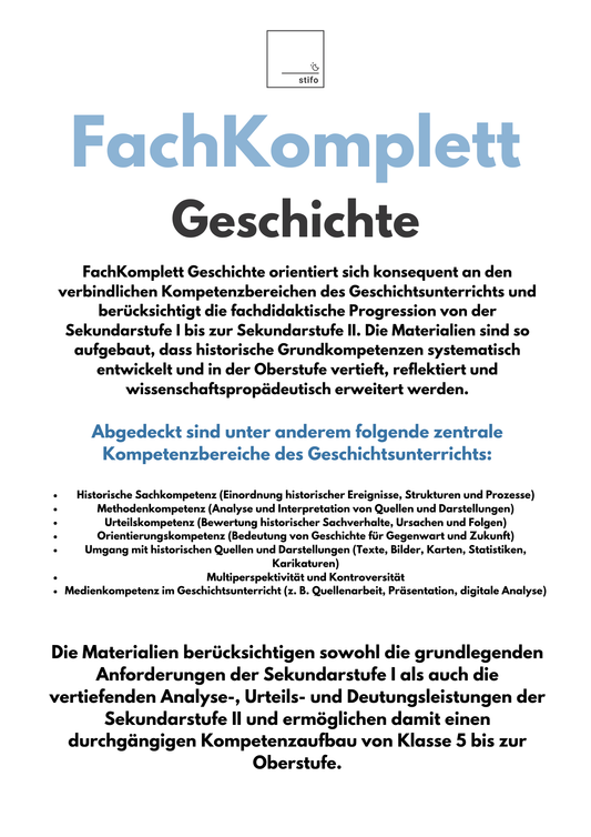 FachKomplett Geschichte – 100+ Unterrichtsreihen einsatzbereit für den Geschichte-Unterricht