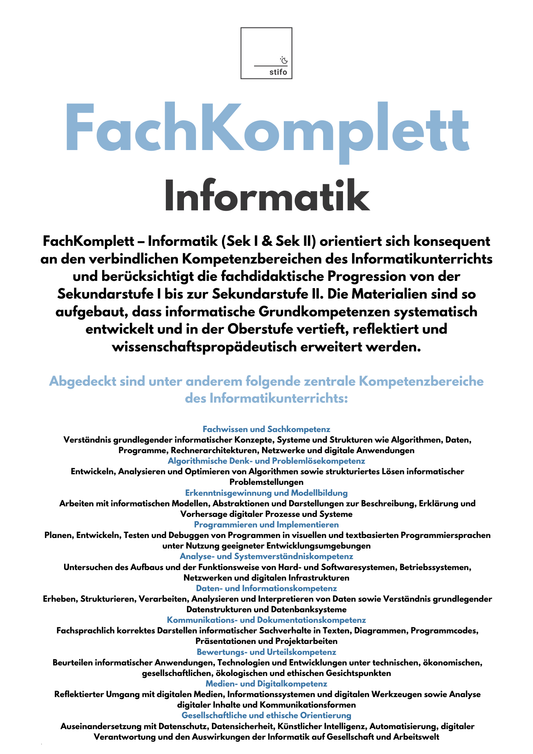 FachKomplett Informatik – 60+ Unterrichtsreihen einsatzbereit für den Informatik-Unterricht