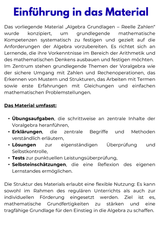 Reelle Zahlen – Mathematik SEK I