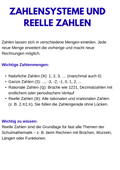 Reelle Zahlen – Mathematik SEK I