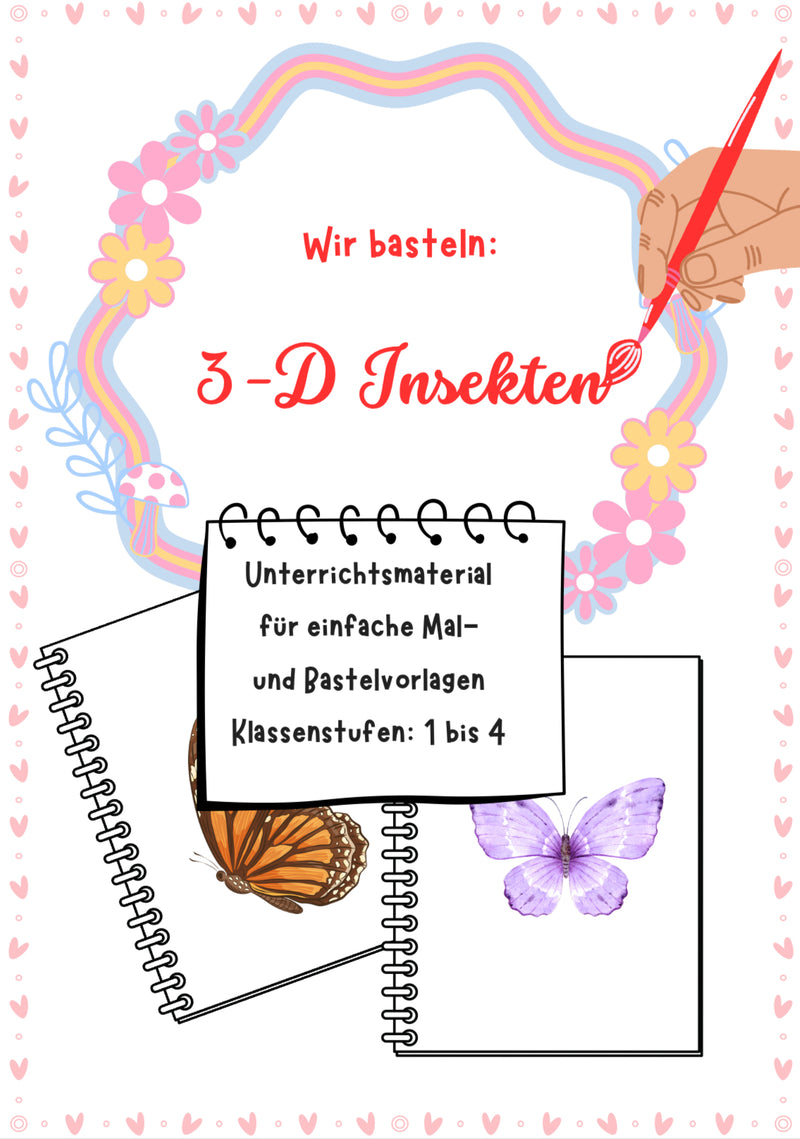 3-D-Insekten basteln – Vorlage und Anleitung für die Grundschule