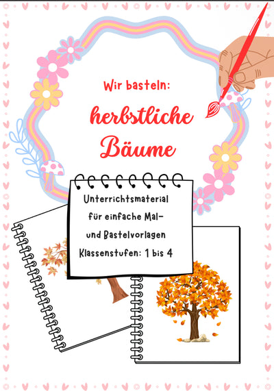 Wir basteln herbstliche Bäume – Bastelvorlage für Klasse 1 bis 4