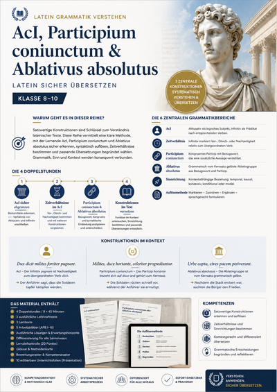 AcI, Participium coniunctum und Ablativus absolutus – Unterrichtsreihe Latein Klasse 8–10