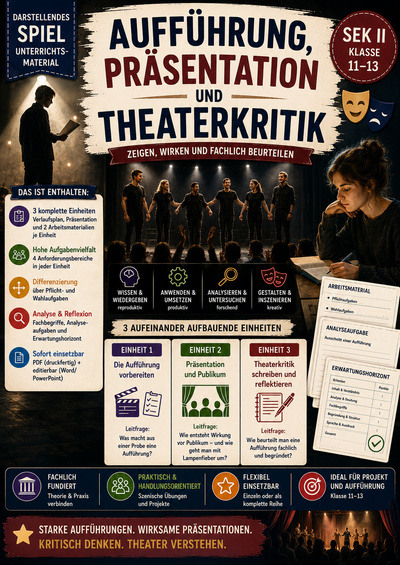 Aufführung, Präsentation und Theaterkritik · Darstellendes Spiel Unterrichtsmaterial | Sek II (Klasse 11–13)