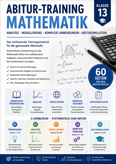 Abitur-Training Mathematik – Analysis, Modellierung & Abitursimulation | Klasse 13