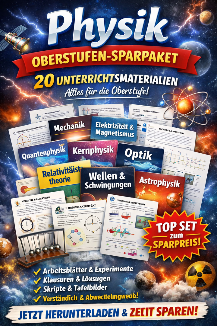 Physik Oberstufe – 20 Abitur-Module für GK & LK | Unterrichtsmaterialien