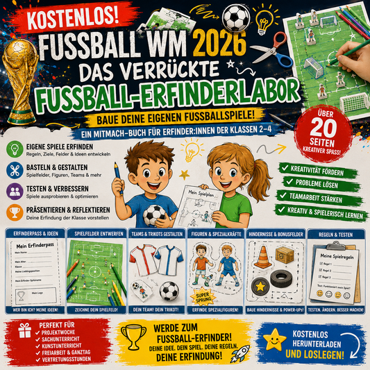 Fußballfest 2026 – Kostenloses Sparpaket mit 50+ Materialseiten | Grundschule