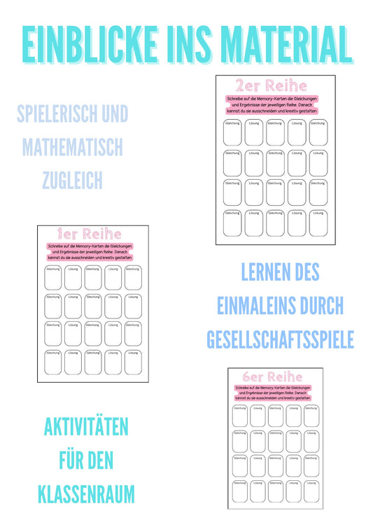 Einmaleins üben mit Merkspiel – Kreatives Lernspiel für die Grundschule