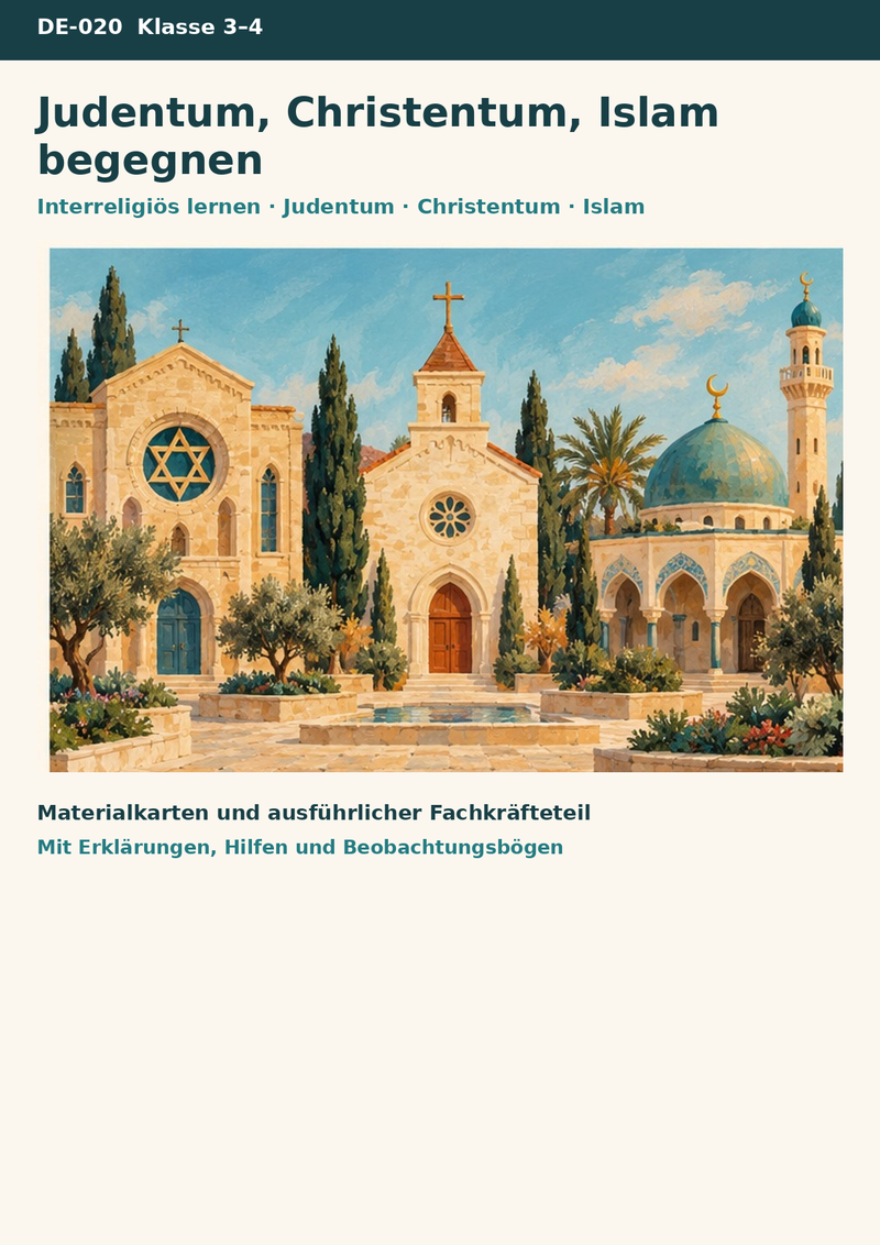 Judentum, Christentum, Islam begegnen – interreligiöses Lernen – Titelbild