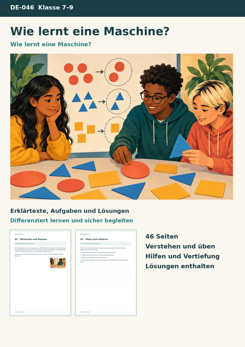 Wie lernt eine Maschine? – KI verstehen mit Trainingsdaten, Testdaten, Verzerrung und Sprachmodellen – Titelbild