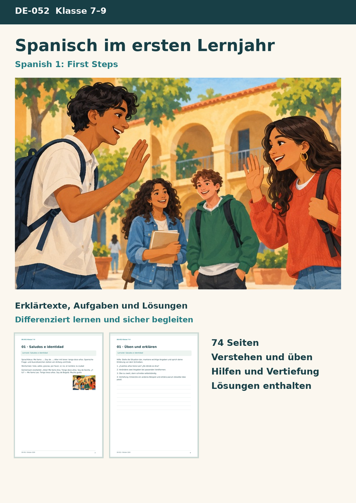 Spanisch 1. Lernjahr – Hola, primeros pasos mit Sprachstudio, Sprechwerkstatt und Hörskripten – Titelbild