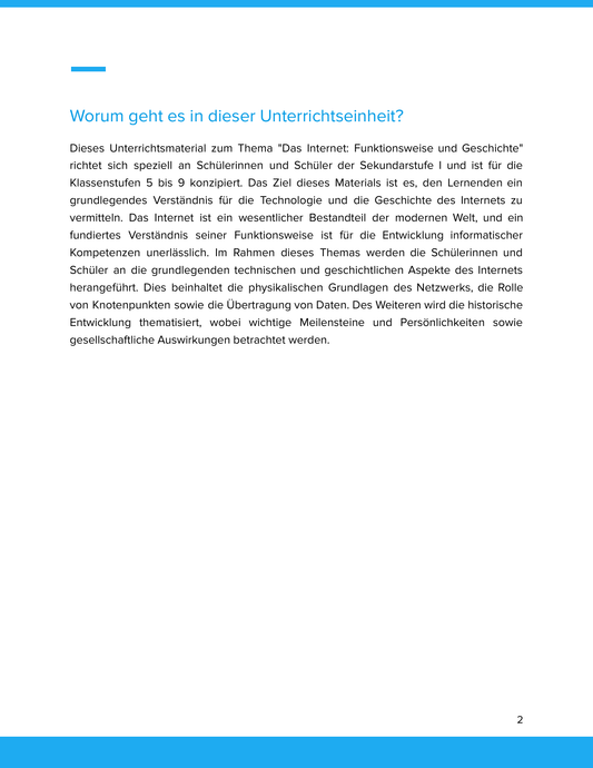Unterrichtsmaterial „Das Internet – Funktionsweise & Geschichte“ (Sek I)