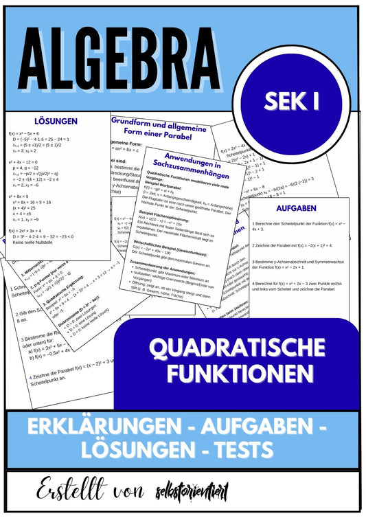 Quadratische Funktionen – Algebra SEK I