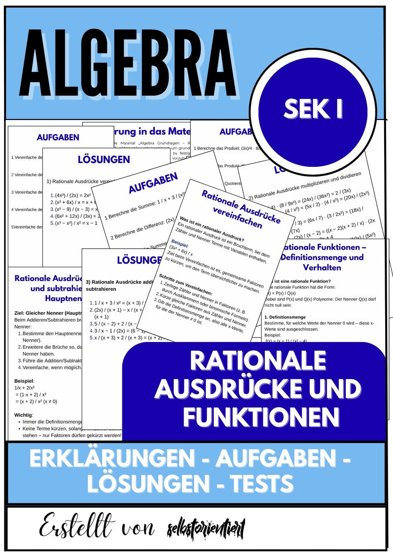 Rationale Ausdrücke und Funktionen – Algebra SEK I