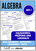 Halbjahresprüfung und Lernhilfe – Algebra SEK I