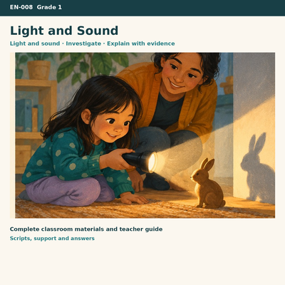 Light and Sound – NGSS Grade 1 – Licht und Schall erforschen auf Englisch | Bilingual Sachunterricht Klasse 1/2