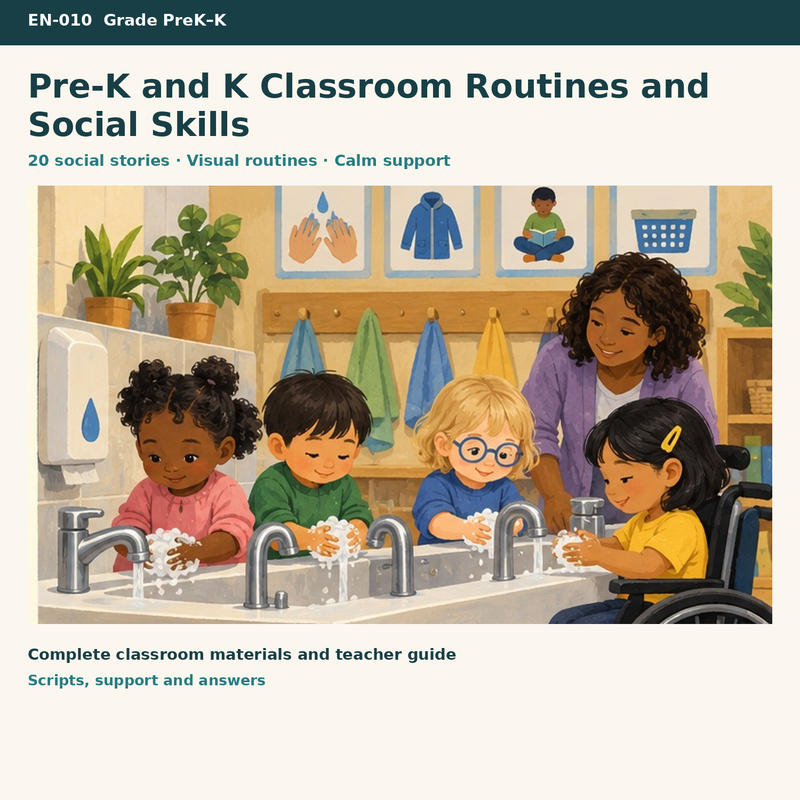 Pre-K and K Classroom Routines and Social Skills – Alltagsroutinen auf Englisch – Titelbild