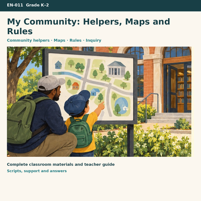 My Community: Helpers, Maps and Rules – Gemeinde, Karten und Regeln auf Englisch – Titelbild