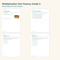 Multiplication Fact Fluency Grade 3 – Einmaleins mit Strategien auf Englisch – Materialvorschau mit Beispielseiten
