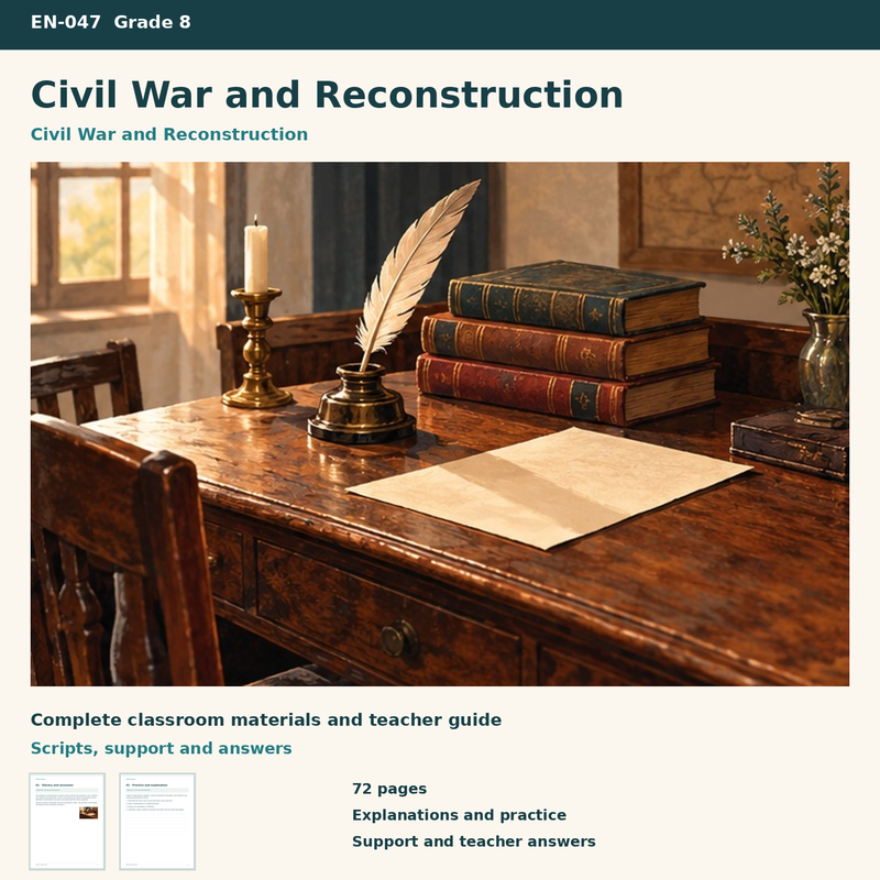 Civil War and Reconstruction – Bürgerkrieg und Wiederaufbau in den USA auf Englisch – Titelbild