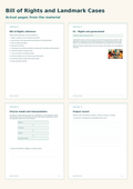 Bill of Rights and Landmark Cases – Grundrechte und Supreme-Court-Fälle auf Englisch – Materialvorschau mit Beispielseiten