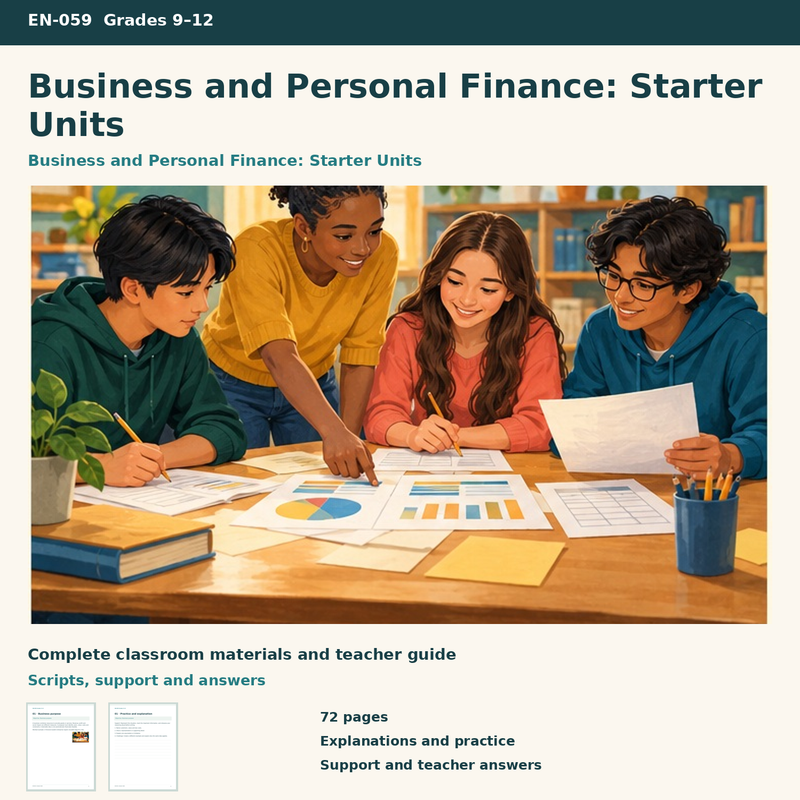 Business and Personal Finance: Starter Units – Wirtschaft und Finanzen mit zwölf Fallstudien auf Englisch – Titelbild