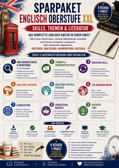 Sparpaket Englisch Oberstufe XXL – Skills, Themen & Literatur | Abitur