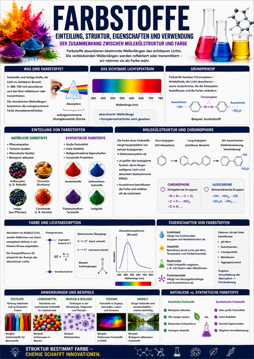 Farbstoffe Unterrichtsmaterial Chemie Sek II Chromophore Auxochrome Organische Chemie Abitur