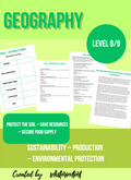 Sustainable Farming – Food Security and Environment (Grades 8–9)