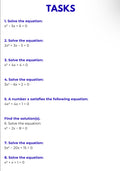 Algebra – Quadratic Equations and Complex Solutions | Advanced Problem Solving Workbook | GRADE 8–11