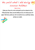 We Paint Vacation – Summer Memories Art Worksheet for Grades K–4