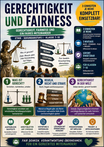 Gerechtigkeit und Fairness – Ethik Unterrichtsmaterial (Sek I, Klasse 7–10)
