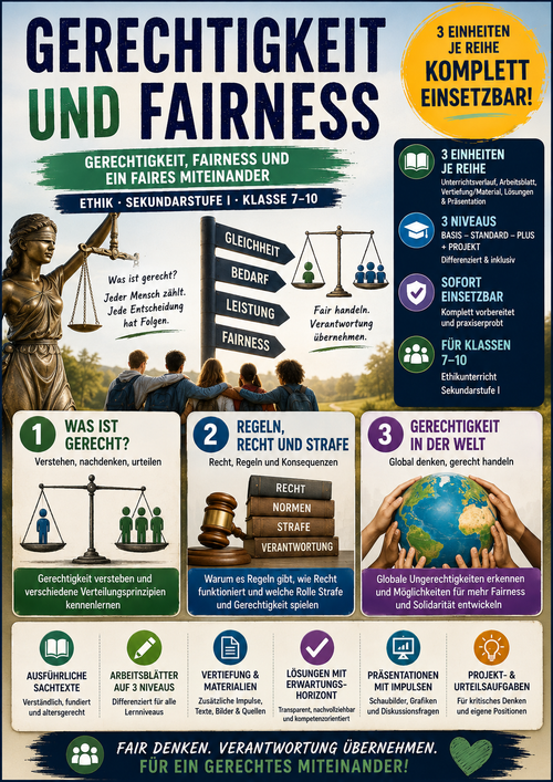 Gerechtigkeit und Fairness – Ethik Unterrichtsmaterial (Sek I, Klasse 7–10)