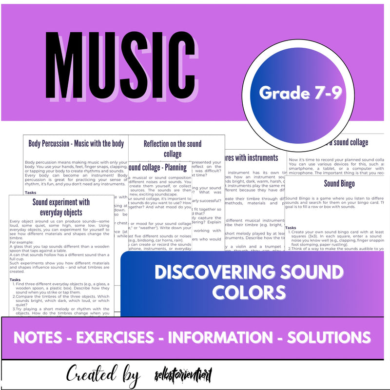 Discover Sound Colors – Creative Music Lessons for Grades 7–9