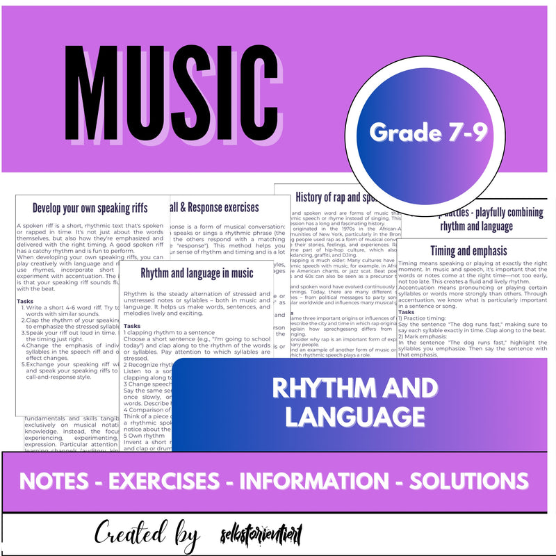 Rhythm and Language – Creative Music Lessons for Grades 7–9