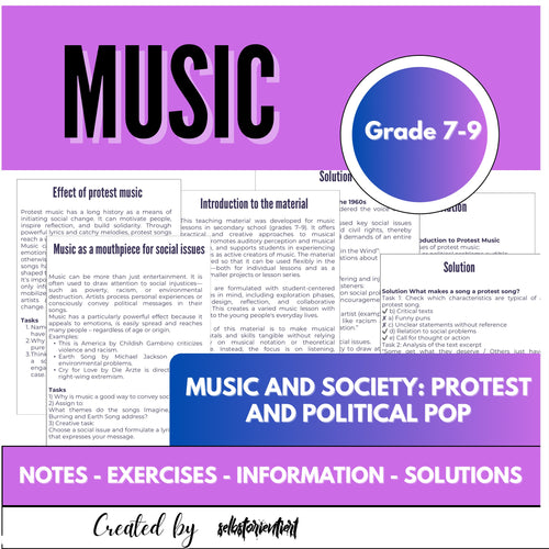 Music and Society – Protest and Political Pop (Grades 7–9)