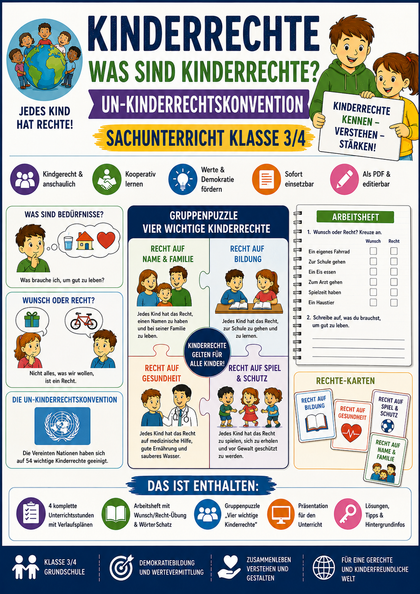 Kinderrechte – Was sind Kinderrechte? | UN-Kinderrechtskonvention | Sachunterricht Klasse 3/4