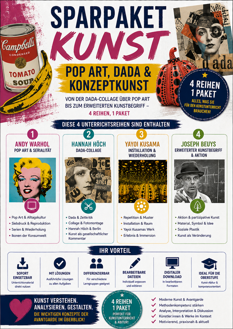 Sparpaket Kunst – Pop Art, Dada & Konzeptkunst