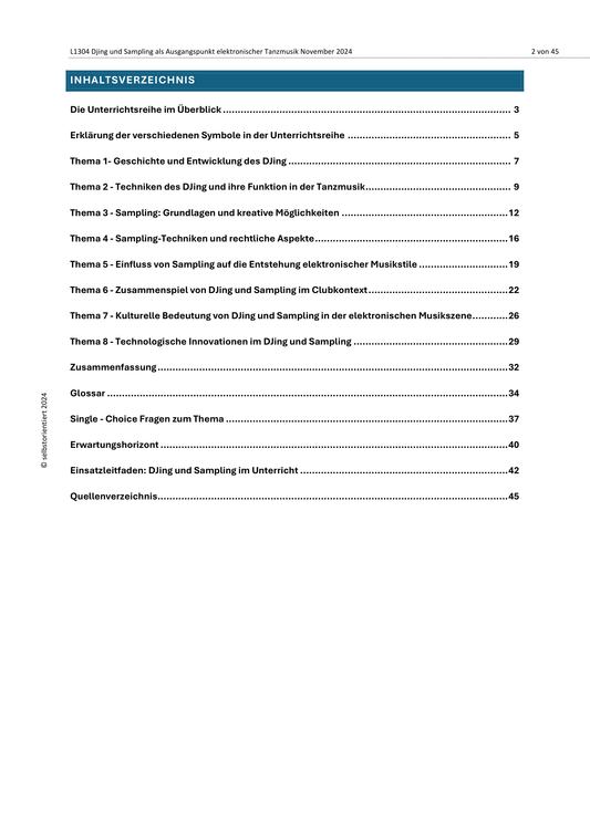 DJing und Sampling in der Musik - Unterrichtsmaterial