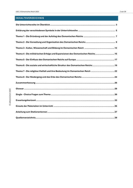 Osmanisches Reich - Unterrichtsreihe SEK II