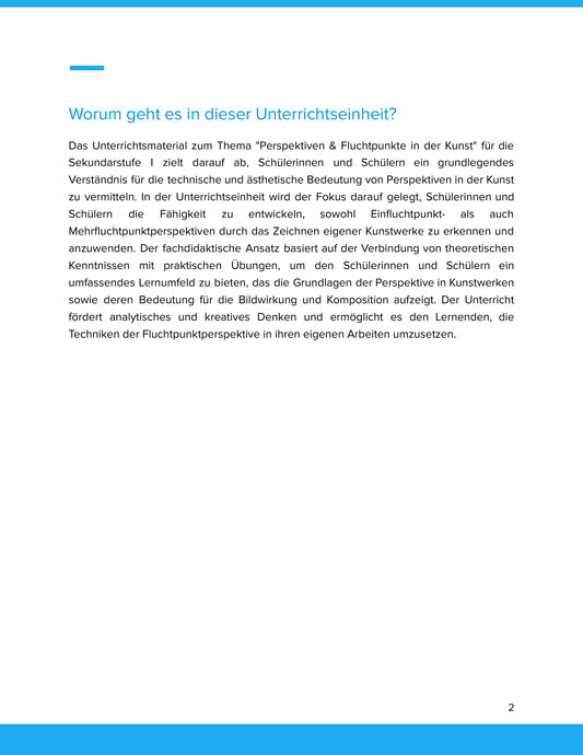 Perspektiven & Fluchtpunkte in der Kunst Unterrichtsmaterial Kunst SEK I